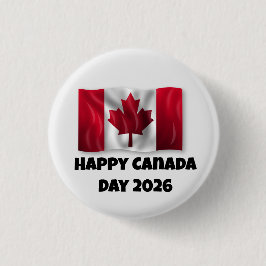 Bóton Redondo 2.54cm Feliz Dia do Canadá Botão Redondo de 1 Polegada