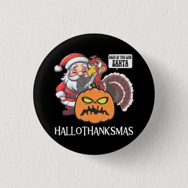 Bóton Redondo 2.54cm Feliz Hallothanksmas (Frente)