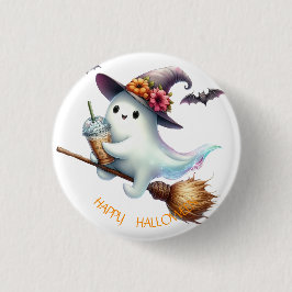 Bóton Redondo 2.54cm Feliz Halloween Assustador