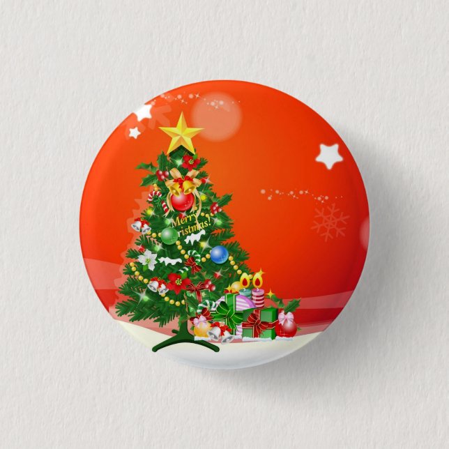 Bóton Redondo 2.54cm Feliz Natal (Frente)