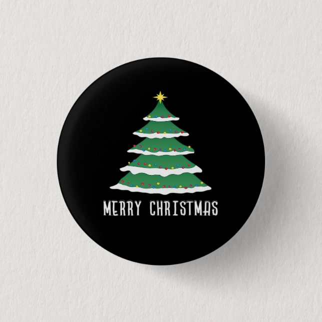 Bóton Redondo 2.54cm Feliz Natal Clássico (Frente)