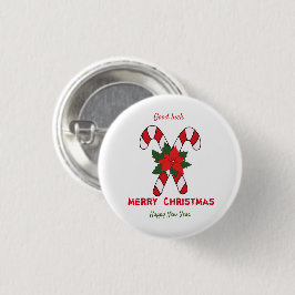 Bóton Redondo 2.54cm Feliz Natal e Ano Novo Minimalista