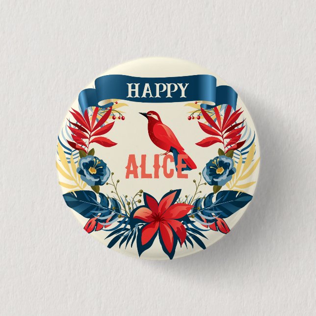 Bóton Redondo 2.54cm Feliz Natal e um Feliz Ano Novo! Monograma (Frente)