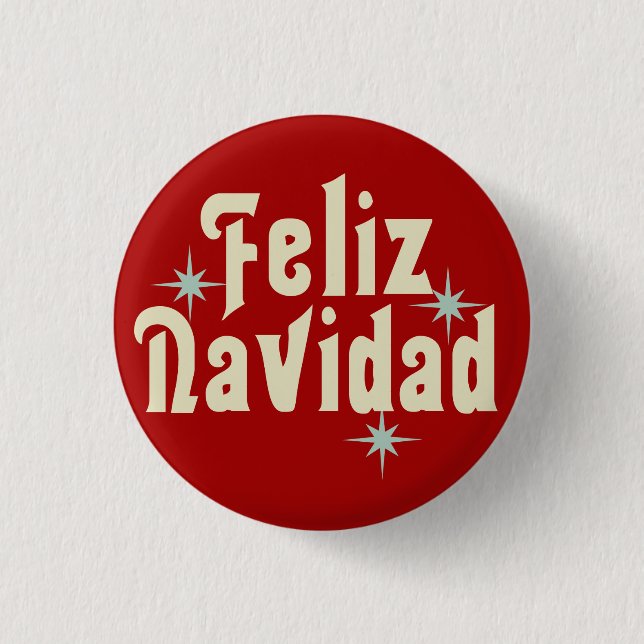 Bóton Redondo 2.54cm Feliz Navidad Felry Natal espanhol (Frente)