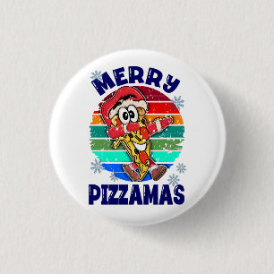Bóton Redondo 2.54cm Feliz Pizzamas, Engraçado Xmas Dabbing Pizza