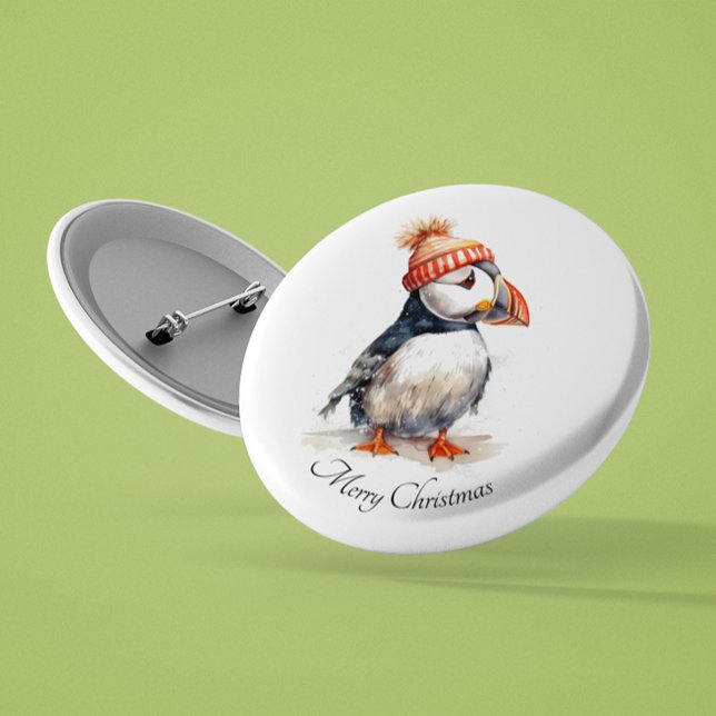 Bóton Redondo 2.54cm Feliz Puffin, personalizado (Criador carregado)