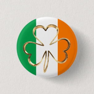 Bóton Redondo 2.54cm Feliz Rua, Dia de Patrick, Bandeira da Irlanda, Sh