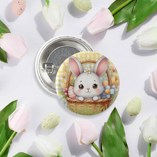 Bóton Redondo 2.54cm Felz pascoa vibrante em fundo amarelo (Vibrant Happy Easter in a Yellow background 3 Cm Round Badge)