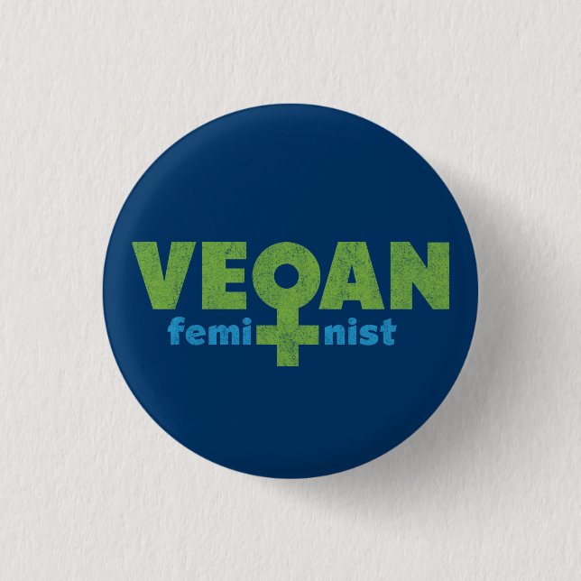 Bóton Redondo 2.54cm Feminista do Vegan (Frente)