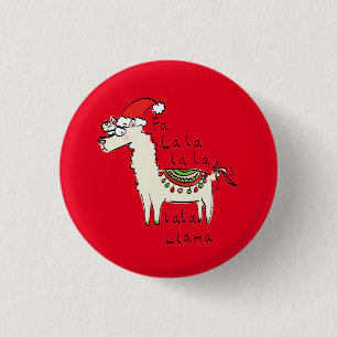 Bóton Redondo 2.54cm Feriado de Natal Engraçado Llama