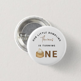 Bóton Redondo 2.54cm Festa de 1º aniversário do pequeno dumpling chinês