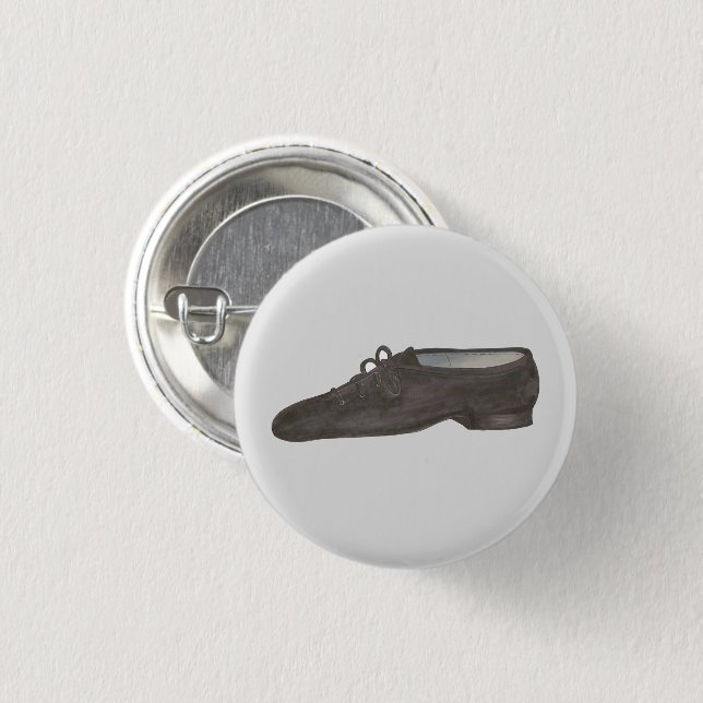 Bóton Redondo 2.54cm Festa de aniversário de dançarina Calçado Jazz Neg (Frente & Verso)