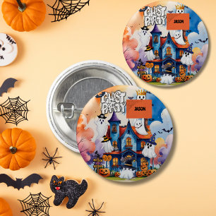 Bóton Redondo 2.54cm Festa de Crianças Fantasmagóricas de Halloween