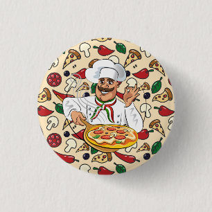 Bóton Redondo 2.54cm Festa de Pizza