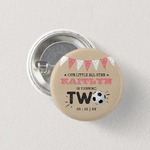 Bóton Redondo 2.54cm Festa de segundo aniversário de Bola de Futebol Al