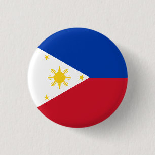 Bóton Redondo 2.54cm Filipino Flag, Bandeira das Filipinas
