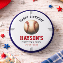 First Year Down Baseball 1st Birthday Party