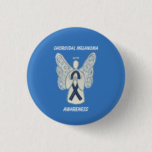 Bóton Redondo 2.54cm Fita Angel Pin Coroidal Melanoma