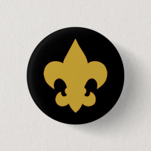 Bóton Redondo 2.54cm Fleur de Lis Dourado