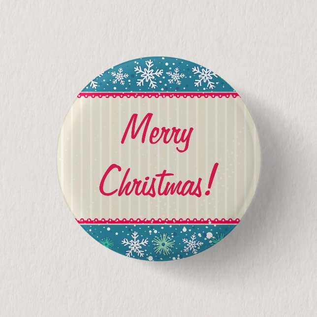 Bóton Redondo 2.54cm Flocos de neve personalizados e presentes (Frente)