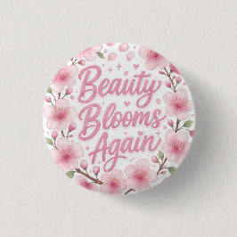 Bóton Redondo 2.54cm Flor de Cerejeira: A Beleza Floresce Novamente