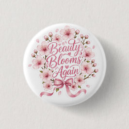 Bóton Redondo 2.54cm Flor de Cerejeira: A Beleza Floresce Novamente