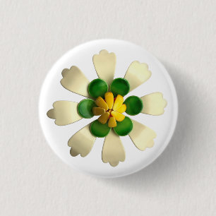Bóton Redondo 2.54cm Flor de Lótus Tropical Jardim de Primavera Verão F
