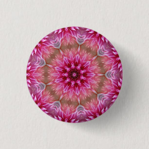Bóton Redondo 2.54cm Flor rosa Caleidoscópio Mandala- 43895