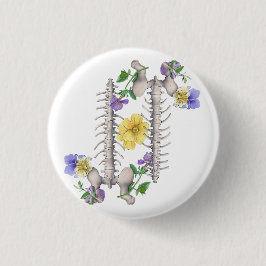 Bóton Redondo 2.54cm Floral Anatomy - Vertebrae, Hip Bone