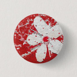 Bóton Redondo 2.54cm Floral asiático de cereja-japanesa Sakura floral