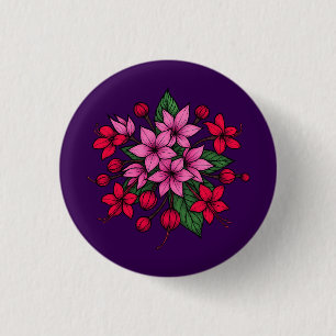 Bóton Redondo 2.54cm Floral brilhante aconchegante