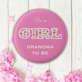 Bóton Redondo 2.54cm Flores é uma garota GRANDMA para ser