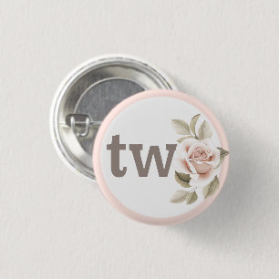 Bóton Redondo 2.54cm Flores Rústicas Estilo Shabby Chic Rosas Festa de 