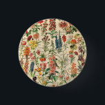 Bóton Redondo 2.54cm Flores Vintage<br><div class="desc">Por favor,  visite minha loja para obter design mais interessante e mais opções de cores. => zazzle.com/colorfulworld*</div>