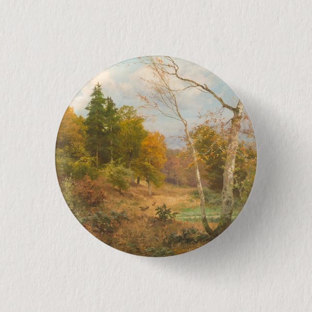 Bóton Redondo 2.54cm Floresta do outono - Heinrich Böhmer (Frente)