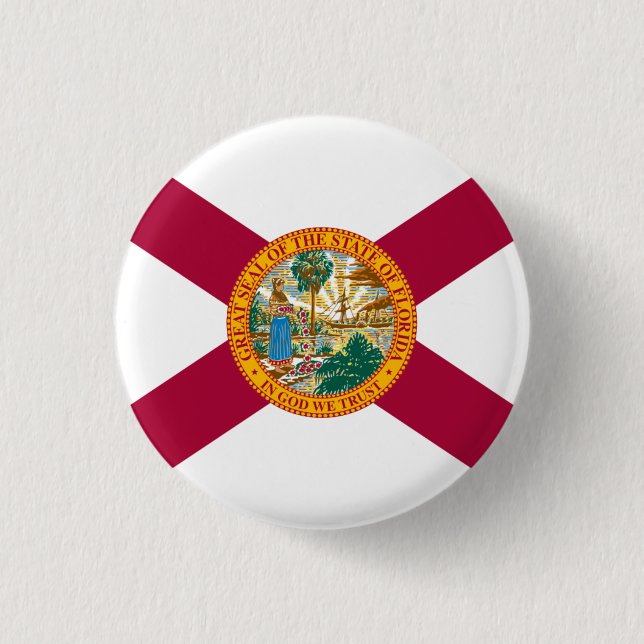Bóton Redondo 2.54cm Floridian Flag, Flag da Florida (Frente)