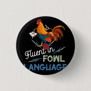 Bóton Redondo 2.54cm Fluente Em Língua Fowl Engraçado Pintura Louca Nov