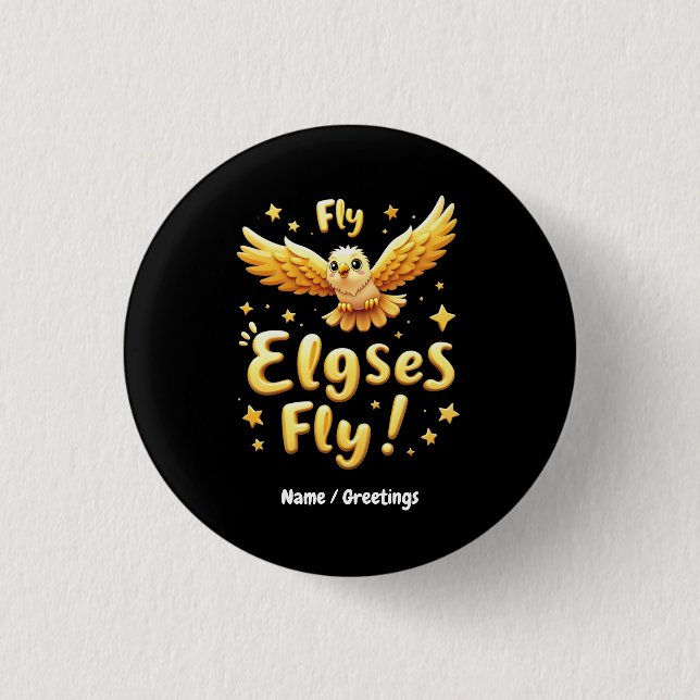 Bóton Redondo 2.54cm Fly Elgs Fly Inspirational Eagle Art (Frente)