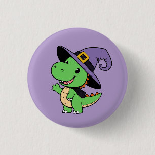 Bóton Redondo 2.54cm fofo dino bruxa de desenho animado halloween