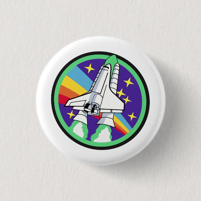 Bóton Redondo 2.54cm Foguete à lua (Frente)