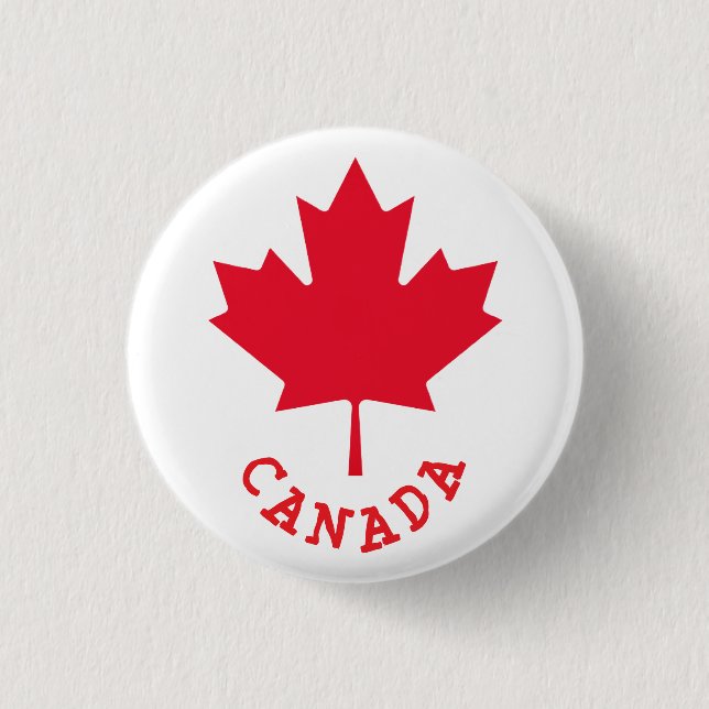 Bóton Redondo 2.54cm Folha de Bordo Canadense (Frente)