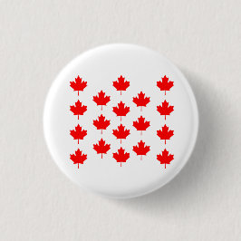 Bóton Redondo 2.54cm Folha de bordo do Canadá, folha de bordo do Canadá