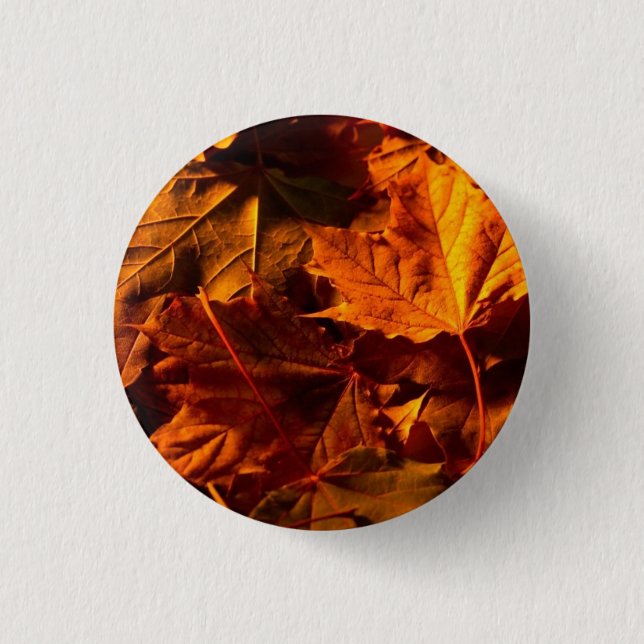 Bóton Redondo 2.54cm Folhas de Ação de Graças (Frente)