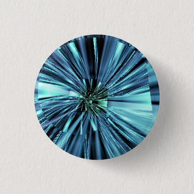Bóton Redondo 2.54cm Formas de Botão de Arte Fratural Azul (Frente)