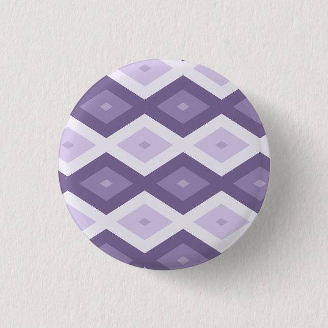 Bóton Redondo 2.54cm Formas de diamante de lavanda (Frente)