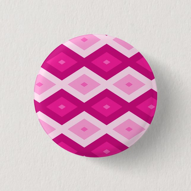 Bóton Redondo 2.54cm Formas de diamante fuchsia (Frente)