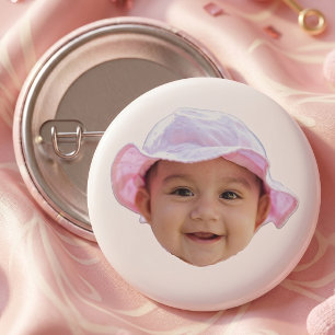 Bóton Redondo 2.54cm Foto do Rosto do Bebê Personalizada