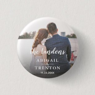 Bóton Redondo 2.54cm Foto personalizada de casamento