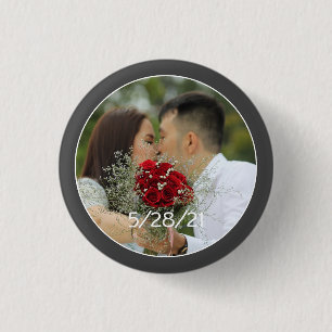 Bóton Redondo 2.54cm Foto personalizada de casamento