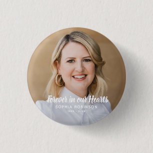 Bóton Redondo 2.54cm Foto Personalizada Para Sempre Em Nosso Funeral De